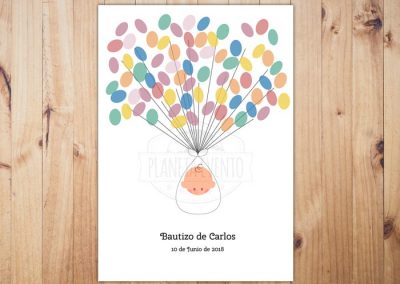 Arbol huellas baby shower