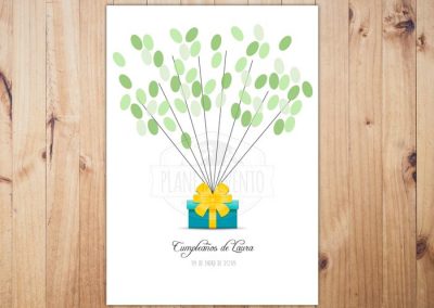 arbol huellas cumpleaños