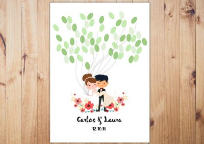 Arbol huellas novios